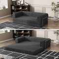 Convertible Corduroy Sleeper Sofa BedFolding Mattress Couch with Fixed-Shape Frame 3 Seater Fold Out King Size FutonNo Assembly Floor Couch for Living Room Dorm Studio 78.7*39.4*29.6 in Black