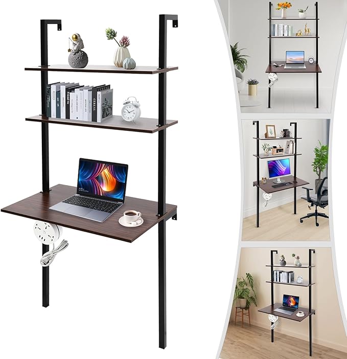 Wall Mounted Table3-Tier Multi-Function Computer DeskWall Table for HomesOfficesEntrances(20 Dx30 Wx72.8 H)