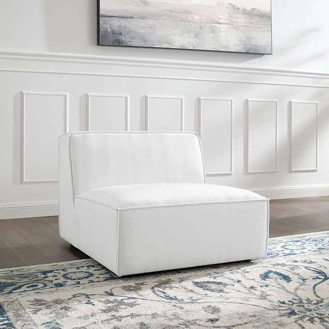 Modway EEI-3872-WHI Restore Sectional Sofa Armless Chair White