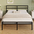 12 Inch King Size Bed Frame with Headboard and Footboard Classic Metal Platform King Bed Frame Under Bed Storage No Box Spring Needed Easy Assembly Noise Free Black