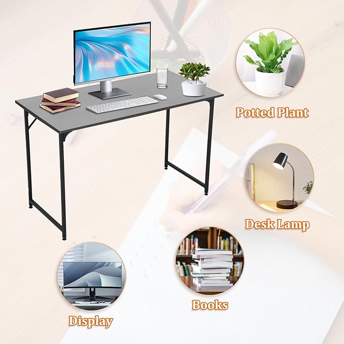 Computer Desk Gaming Desk for Home Office Study Student Writing Desk 48”W x 24”DBlack