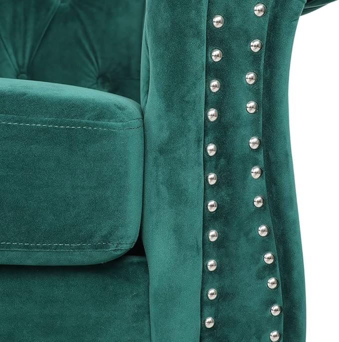 AVZEAR 3 seat Sofa Velvet Sofa Living Room Sofa Large Sofa Modern Chesterfield Fabric Modern 3 Seater Couch Furniture Classic Tufted Chesterfield Settee Sofa Green