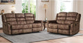 EBELLO 2 Pieces Reclining Couch Furniture Set Overstuffed Reclining Loveseat Couch and Wide 3PC Bonded Recliner Sofa Set for Living Room Brown