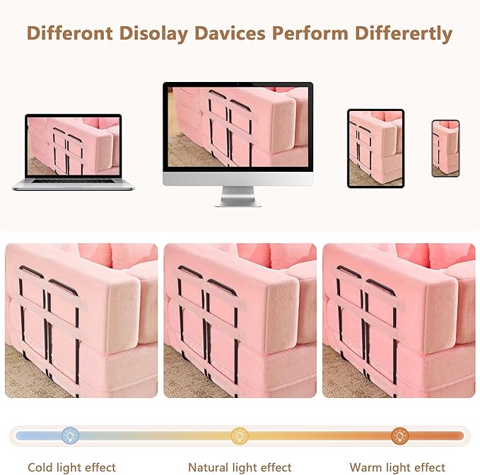 2-in-1 4 Seat Folding Sofa Bed with Pillow No Assembly Futon Twin Size Sofa Bed Breathable Velvet Convertible Couch Bed for Living Room and Guest Room 71.65 Inch Pink