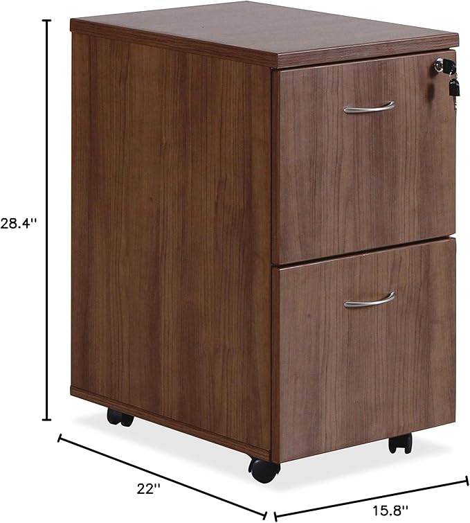 Lorell Essentials Walnut F/F Mobile Pedestal