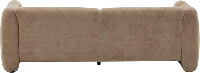 Christopher Knight Home Ahri 83'' Wood Frame Lounge Sofa Couch with Wave Design Soft Seating 3-Seater Sofa with Armrests Comfy Velvet Upholstered Home Sofa for Living Room and Office Camel