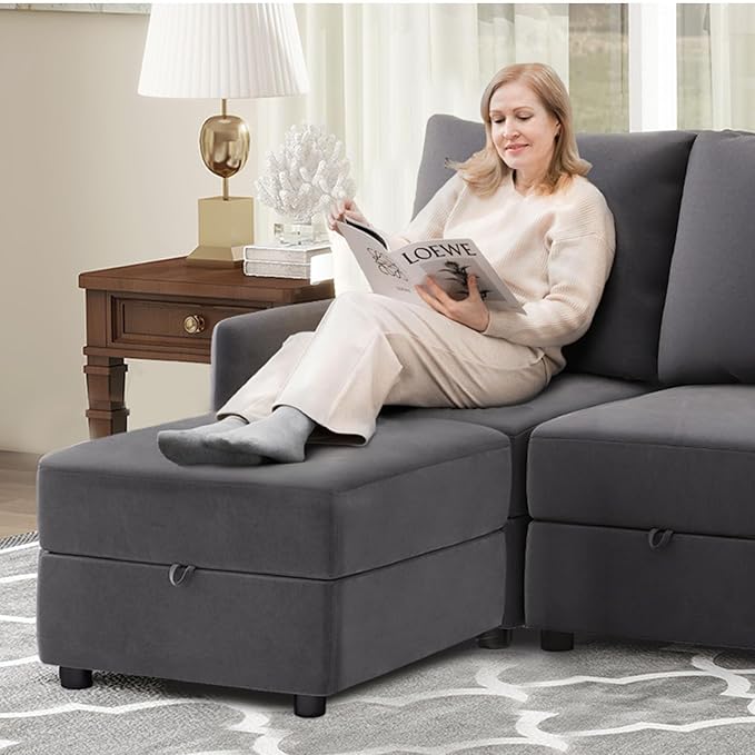 COMHOMA Convertible Sectional Sofa Couch Free Combination L/U Shaped Sofa with High Density Memory Foam Modular Oversized Cloud Couch for Living Room Apartment and Small Space 5 Seaters