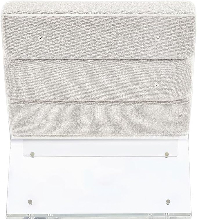 Pemberly Row Fabric Upholstered Accent Chair Ivory Bouclé with Clear Acrylic Frame 29.25 H x 25.25 W x 31.5 D Modern Lounge Chair for Living Room or Bedroom