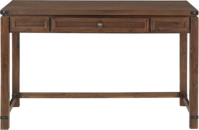 OSP Home Furnishings Baton Rouge Work Smart 48-Inch Sit-to-Stand Lift Desk Brushed Walnut Finish