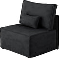 HOOOWOOO Modular Sectional Sofa CouchFree Combination Cloud Couch Armless Chair(Black Corduroy)