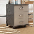 3 Drawer Wood File Cabinet Mobile File Organizer with Locking Wheels for Home Office/Legal/Letter/A4 File Storage Wooden Filing Storage Vertical Cabinets Drawers for Under Desk(Gray)