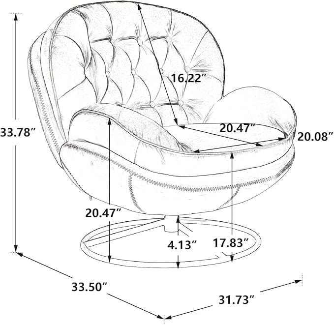 Modern Swivel Accent Chair with Ottoman Velvet Lounge Chair with Footrest and Metal Base Comfy 360 Degree Swiveling Armchair Single Sofa Chair for Living Room Bedroom Blue