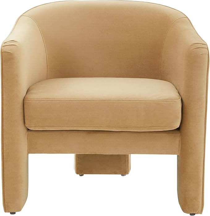 SAFAVIEH Couture Collection Londyn Light Brown Velvet Accent Chair (Fully Assembled)