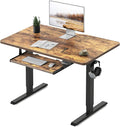 FEZIBO Standing Desk with Keyboard Tray 40 x 24 Inch Adjustable Height Sit Stand Desk with Memory Presets for Home Office Ergonomic Computer Workstation Rustic Brown