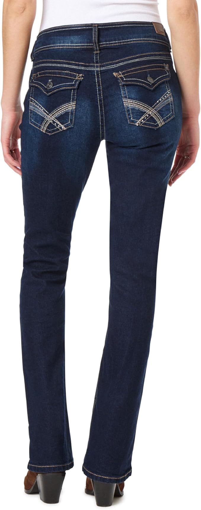 WallFlower Luscious Curvy Bootcut Jeans for Women Mid-Rise Insta Stretch Denim Size-Inclusive Juniors Jeans