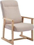 KCC Recliner Chair Adjustable Small Fabric Single Sofa with Ergonomic Back SupportAccent Chair for Living Room Nursery Bedroom Beige1PC