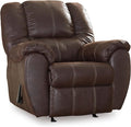 Signature Design by Ashley McGann Modern Faux Leather Manual Pull Rocker Recliner Brown