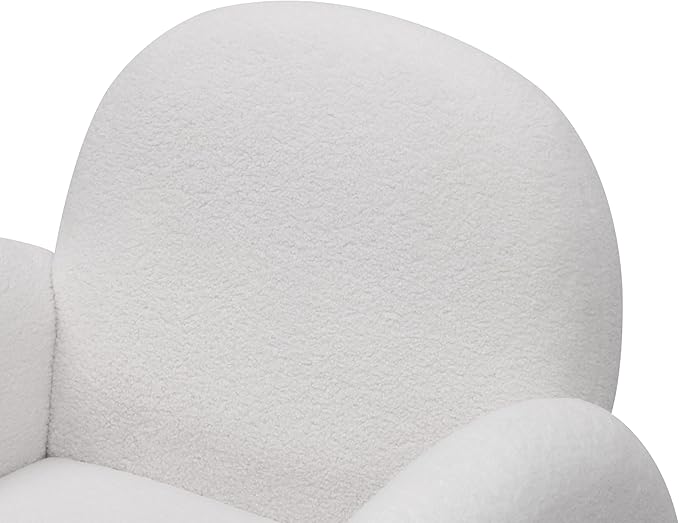 Accent Upholstered Single Chair White Sherpa Armchair with Golden Legs for Living Room Bedroom Office