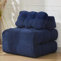 Folding Sofa Bed Convertible Sleeper Chair with Pillow Foldable Matress with Back Support Portable Fold Out Chair Bed Comfy Floor Sofa Lounge for Living Room Bedroom Navy Blue Single