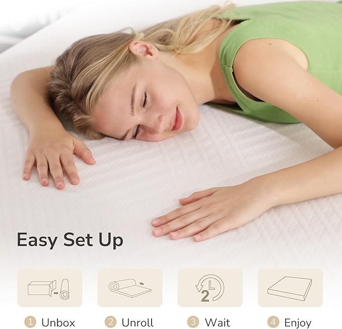 MLILY Short Queen RV Mattress in a Box 8 inch Mattresses for RVs Campers &amp Trailers Green Tea Memory Foam Mattress for Cool Sleep &amp Pressure Relief Medium 60 x 75
