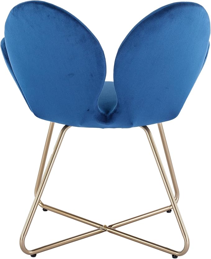 Modern Velvet Accent Chair Comfy Cute Upholstered Vanity Desk Chair wMetal Legs Soft CushionArmchair for Living Room 2PCSet