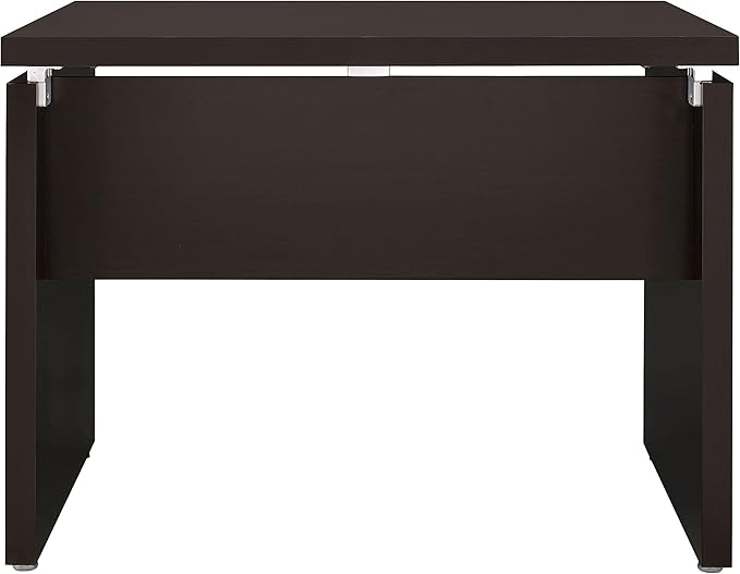 Coaster Home Furnishings – Skylar – Engineered Wood – 39-Inch Writing Desk with Transitional Style Floating Top and Silver Accents – Home Office &amp Living Room – Cappuccino - 800892