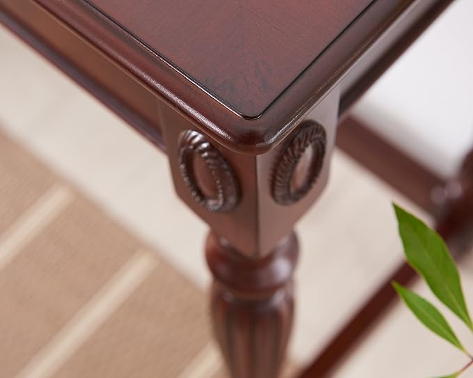 Computer Desk Office Table with 2 Drawers 39.37 Solid Wood Study Writing Desk Workstation with Storage SpaceMid-Century Vanity Dressing Table for Home OfficeCherry Walnut SSZ1533WD