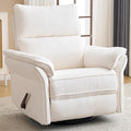 Oversized Rocking Chair Nursery with Adjustable Headrest 26 Extra Wide Glider Recliner Nursery Chair for Nursery 360° Swivel Rocker Recliner with Overstuffed Armrest White