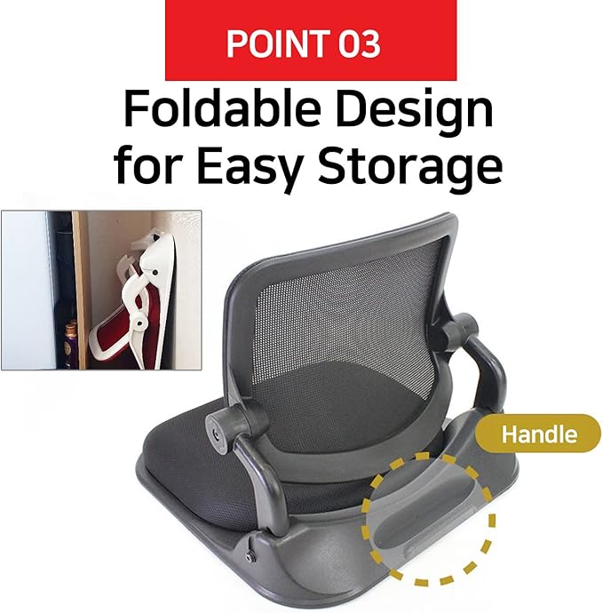 Patented Floor Chair with Back Support - Foldable Orthopedic Floor Chair for Adults/Children - Japanese Legless Seat for Meditation TV Pelvic Adjustment - Recliner with Back Support (Gray)