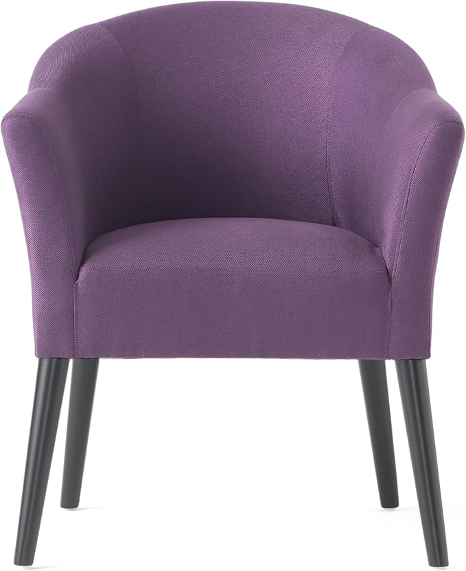Plush Fabric Armchair: Comfortable Stylish Office &amp Living Room Chair with Wooden Legs