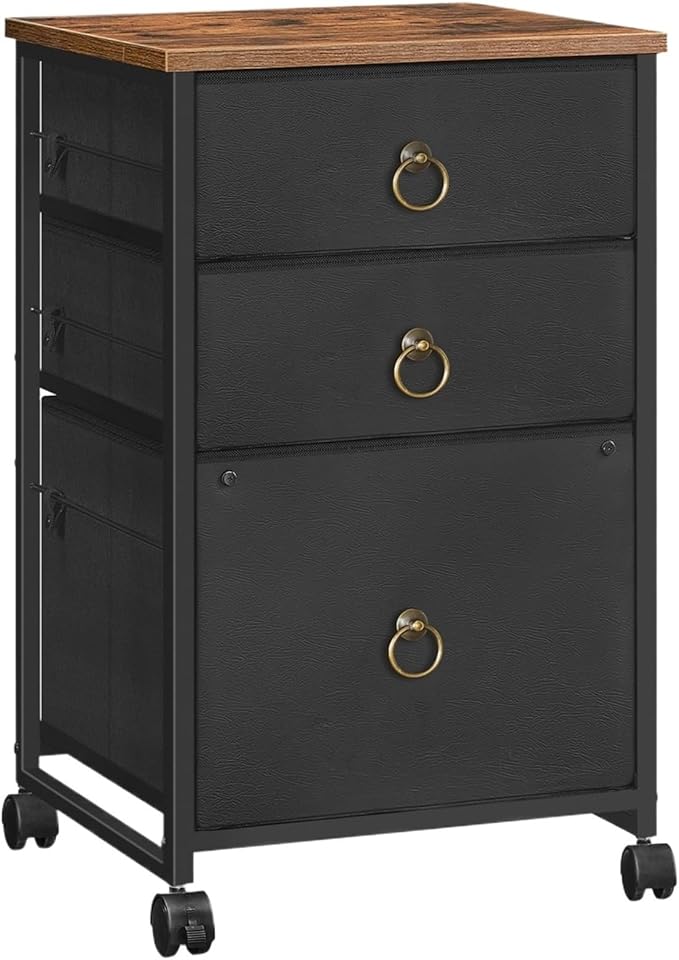 Mobile File Cabinet 3-Drawer Mobile File Cabinet Vertical Filing Office