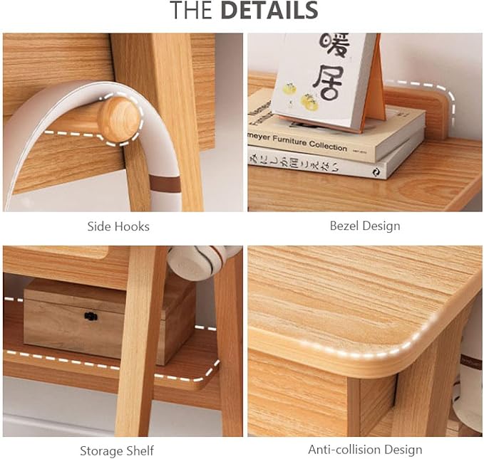 Computer Desk with Storage Shelf &amp Drawers Modern 24 inch Writing Desk Study Table Compact Laptop Desk for Small Space Home Office Walnut