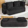 Folding Sofa Bed 78.7 Extra-Long Convertible Sofa Bed with 2 Pillows &amp Blanket 14.6 Thick High-Density Foam Boneless Couch for Bedroom Living Room Apartment Black