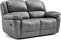 Furniture of America Sorin Modern Leather Recliner Loveseat with Pillow Armrests and High Density Foam Reclining Sofa Comfortable Couch for Living Room Office FSC Certified Dark Gray