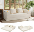 COMAX Boneless Couch Futon Sofa Bed Couches Versatile Queen for Living Room 79 4 in 1 Convertible Sleeper Corduroy Couch Foam in a Box Foldable Fold Out Floor Mattress No Assembly Required Beige