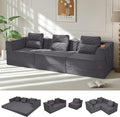 COMAX Futon Sofa Bed 3 Seater 106 Convertible Sofa Bed Couches for Living Room 4 in 1 Folding Boneless Sleeper Corduroy Couch Foam in a Box Comfy Foldable Lounge Fold Out Floor Mattress Grey