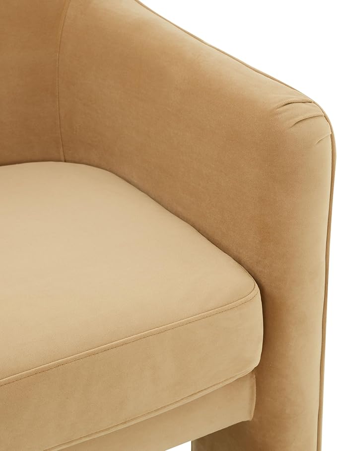 SAFAVIEH Couture Collection Londyn Light Brown Velvet Accent Chair (Fully Assembled)