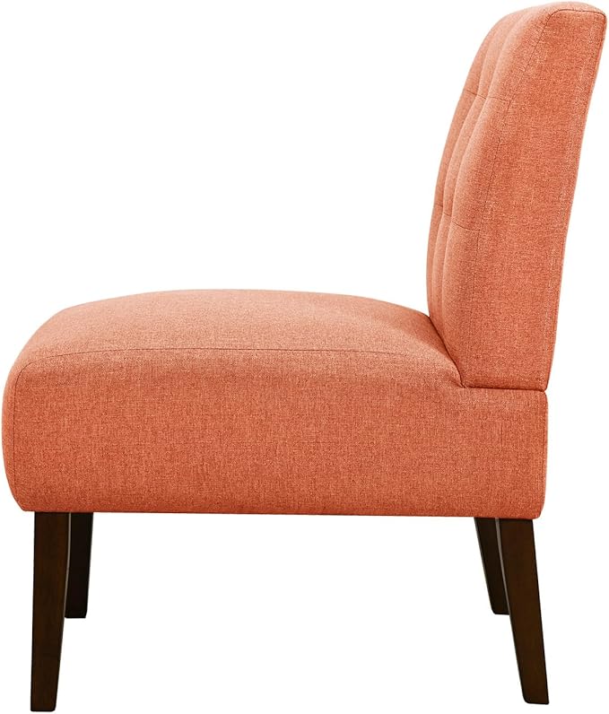 Accent Chair for Living Room Modern Comfy Chair with Solid Wood Frame Small Cozy Chair for Bedroom Office Reading Corner (Orange-2)