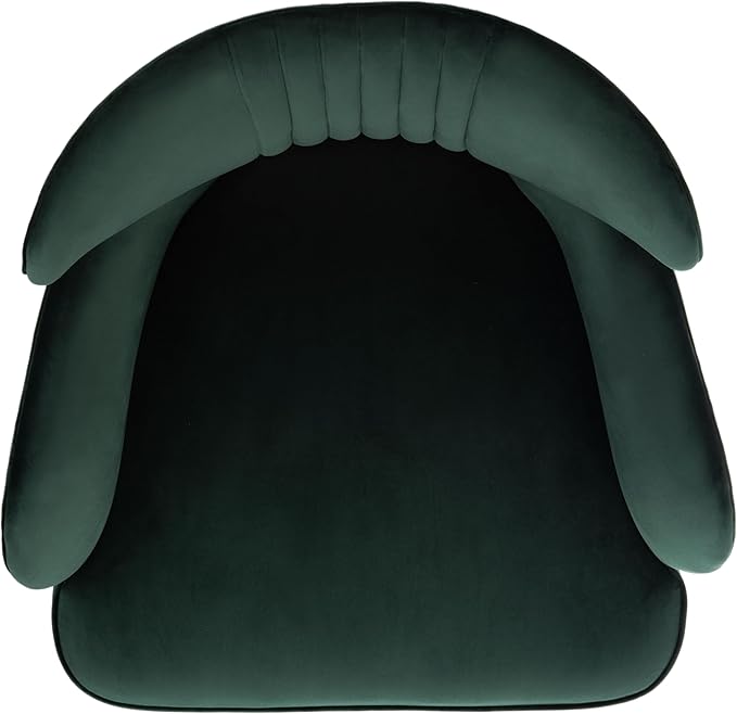 Safavieh Home Blair Retro Glam Forest Green Velvet and Gold Wingback Accent Chair