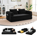 79 Convertible Sofa Bed 5-in-1Boneless Couch for Living Room with 2 Pillows Corduroy Folding Sleeper Sofa Bed Boneless Cloud Loveseat Futon Sofa Bed for Living Room Bedroom Lounge Black