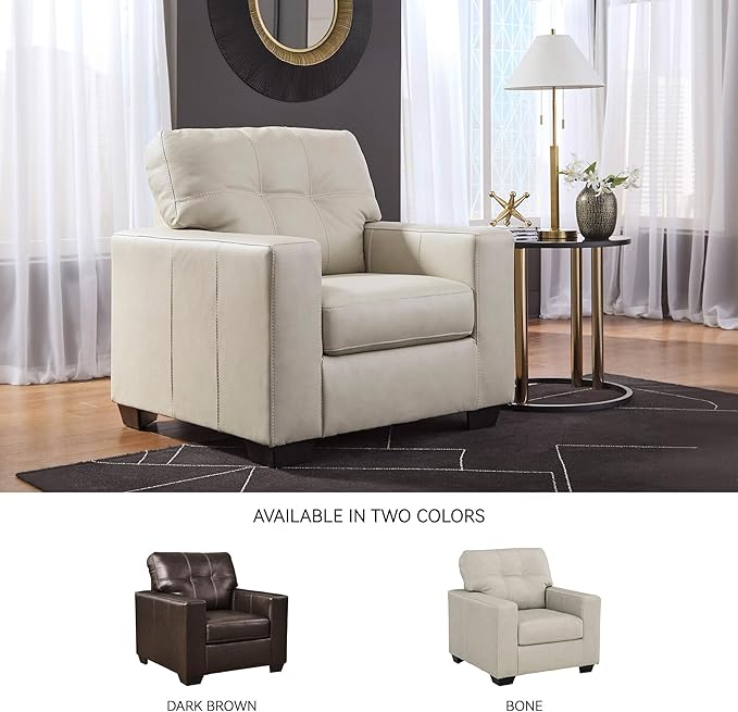 Signature Design by Ashley Santorine Classic Leather Match Upholstered Chair Beige