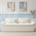 89 Cloud Boneless Loveseat Sofa Couch Deep Seat Love Seat Sofa with Lumbar Pillow 2-Seater Compressed Couches for Living Room Chenille White