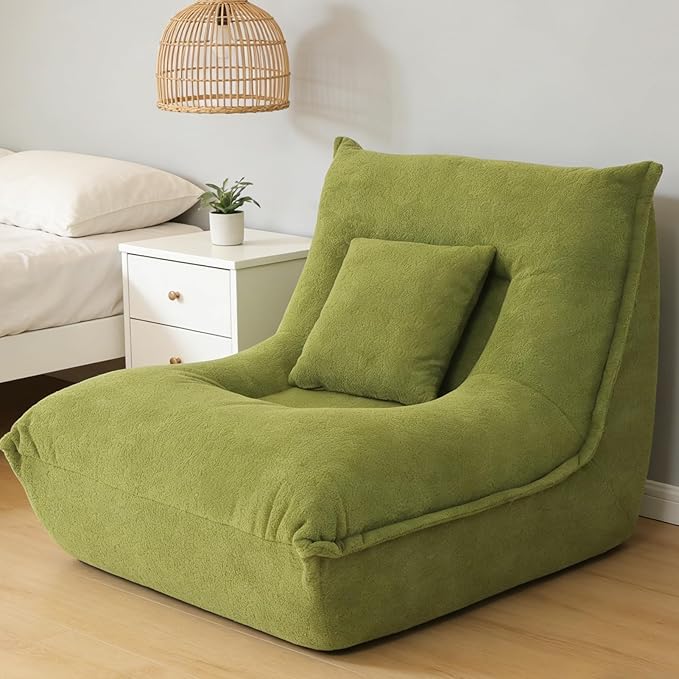 Small Sofa Couch 38 Green Cloud Velvet Memory Foam Couch High Density Boneless Couch for Livingroom Bedroom Office