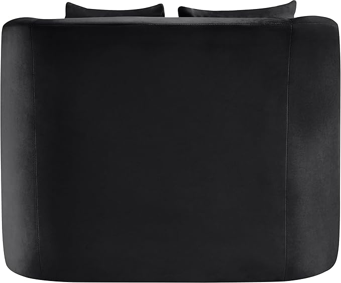 Meridian Furniture 699Black-C Alder Collection Modern | Contemporary Chair with Ultra Luxe Black Velvet 460 GSM Velvet Solid Wood Frame 38 W x 36 D x 30 H Black