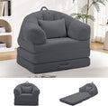 Folding Sofa Bed Convertible Sleeper Chair with Armrest Floor Futon Couch with Pillow Sleeper Single Chair for Adults Couches for Living Room Small Couches for Small SpacesGrey