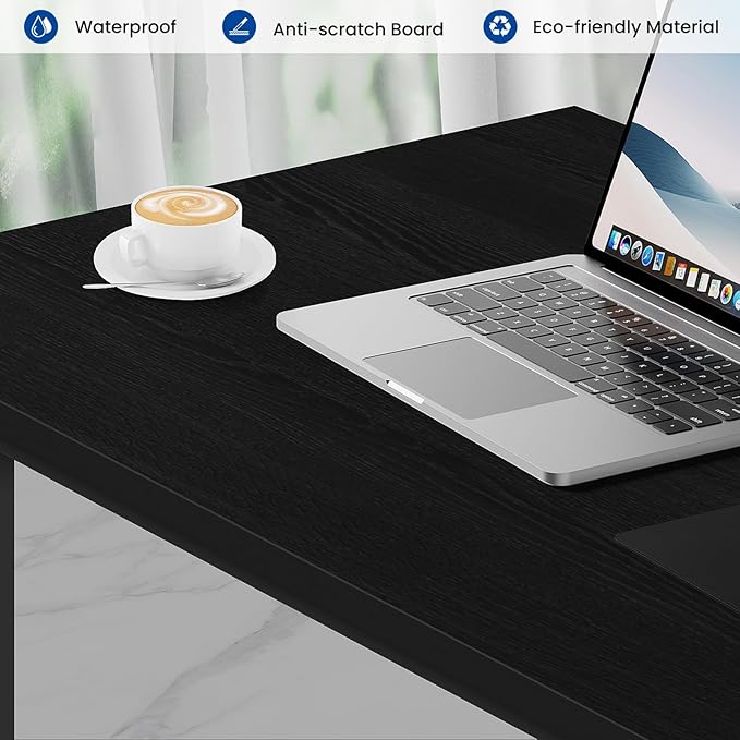Computer Desk 32 Inch Office Desk with Metal Frame Home Office Desk Modern Simple Style for Small Space Home Office Living Room Bedroom Black