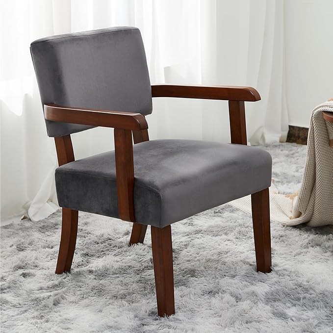 Modern Accent Chair Upholstered Living Room Chairs with Wood Frame Oversized Reading Armchair for Bedroom Waiting Room