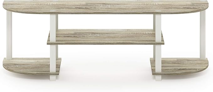 Furinno Turn-S-Tube Wide TV Entertainment Center Sonoma Oak/White 47. 25x13. 4x15. 9