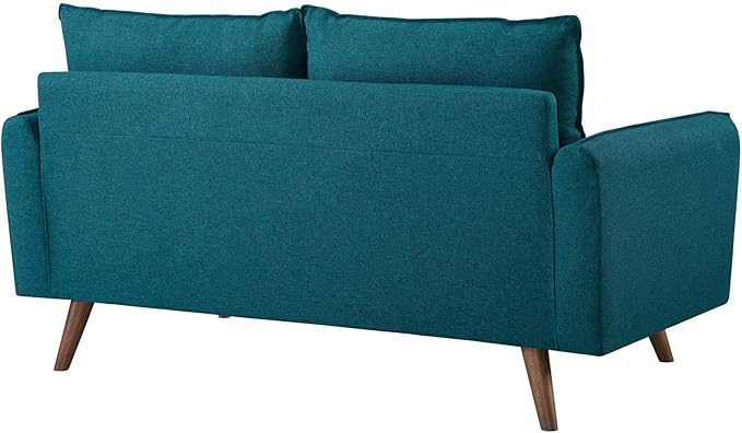 Modway Revive Contemporary Modern Fabric Upholstered Loveseat In Teal