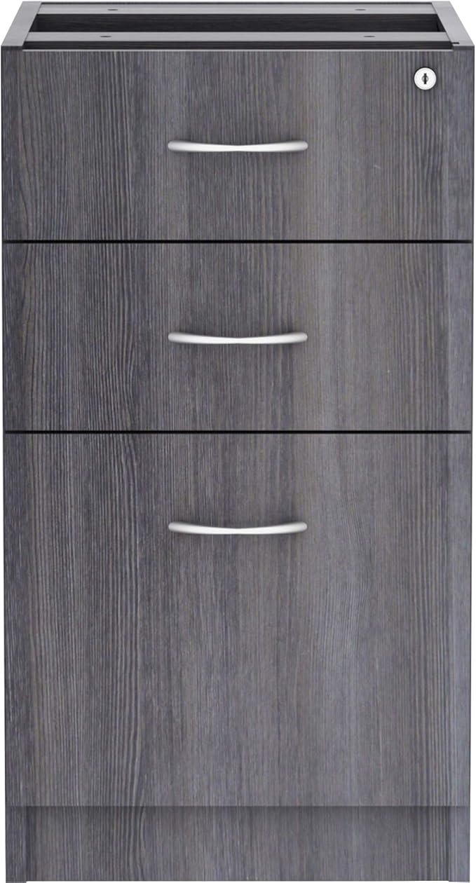 Lorell LLR69558 Weathered Charcoal Laminate Desking Pedestal